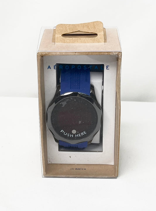 Mens Aeropostale Digital Blue Rubber Strap Watch