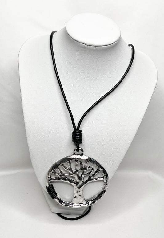 Tree Of Life Leather Cord Necklace