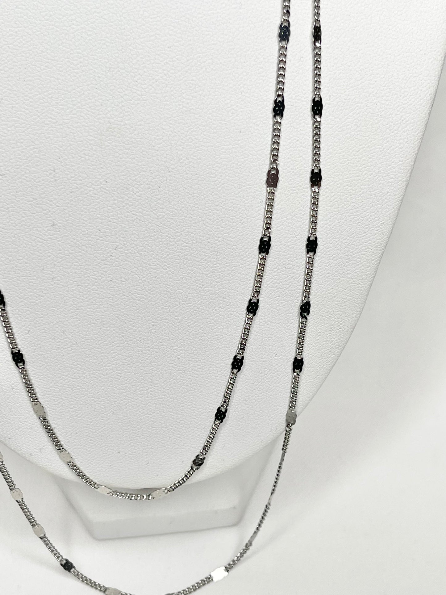 Two Strand Silver Tone Necklace