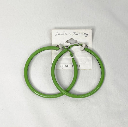 Large Green Hoop Earrings