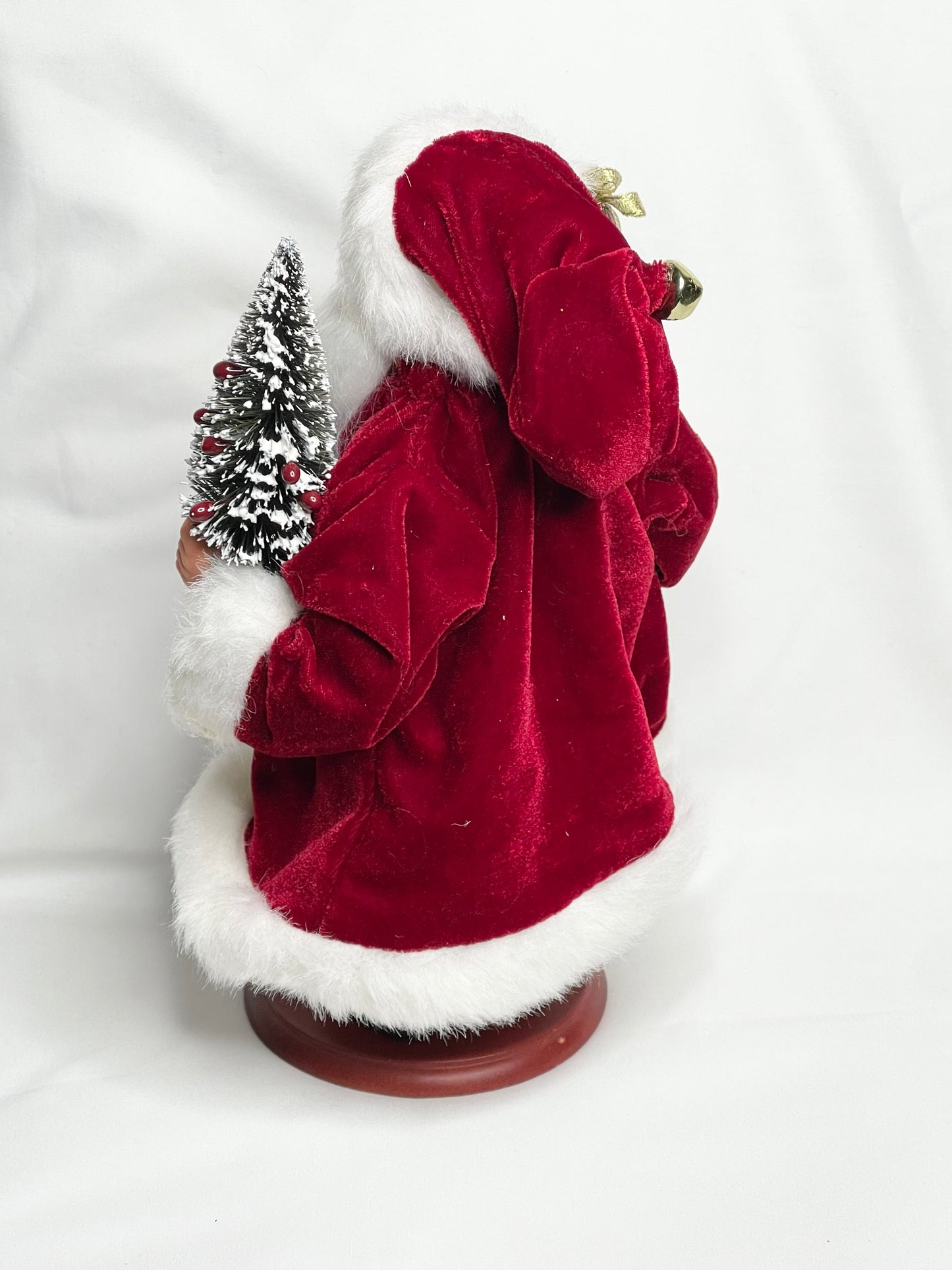 Vintage 12” Macy’s Holiday Lane  Santa With Wooden Base