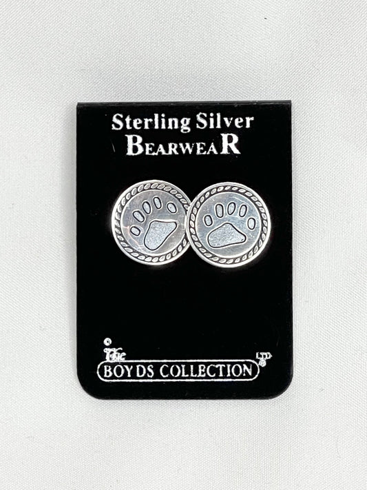 Boyds Collection Sterling Silver Bear Paw Stud Earrings