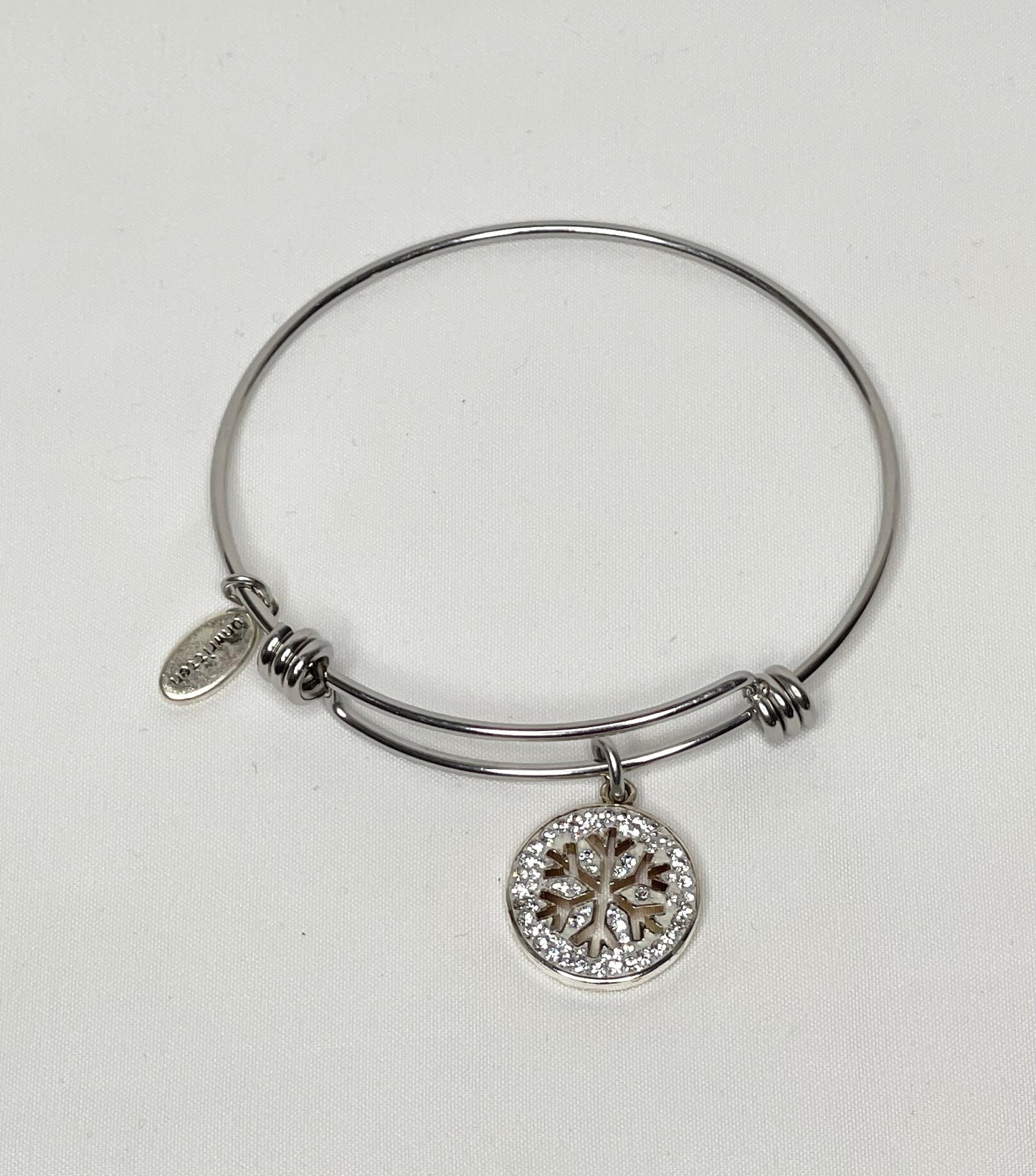 Unwritten Snowflake Unique In Every way Crystal Charm Bangle Bracelet