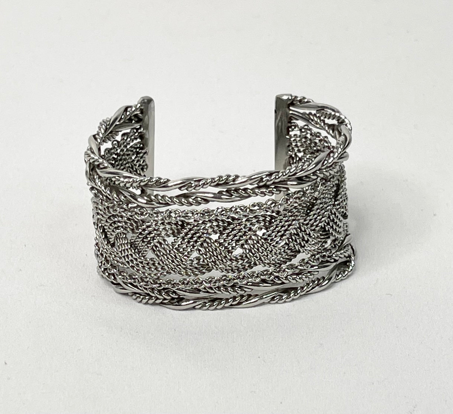 Metal Rope Weave Cuff Bracelet