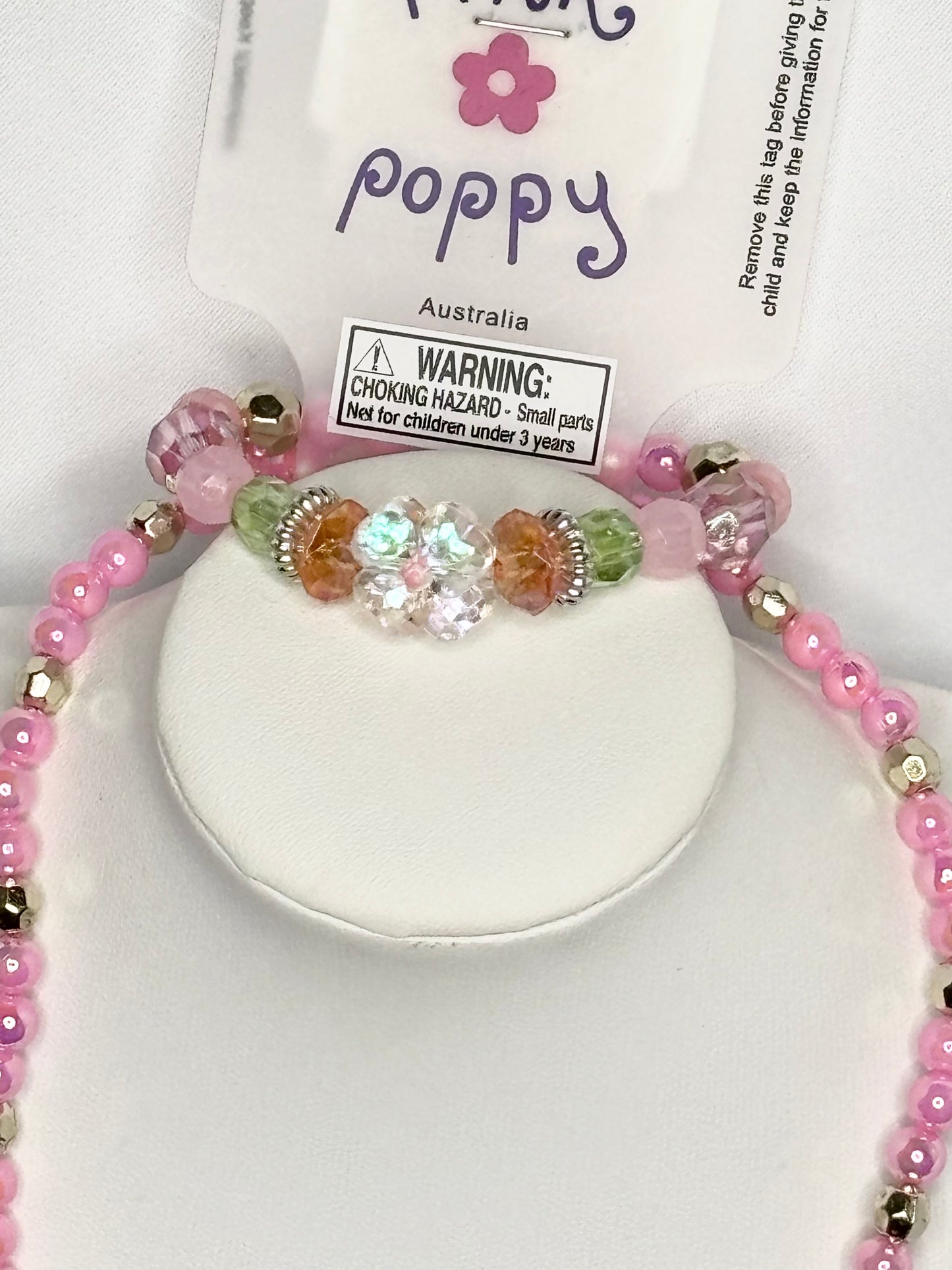 Pink Poppy Girls Beaded Necklace And Bracelet Set