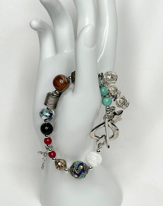 Religious Beaded Charm Bracelet