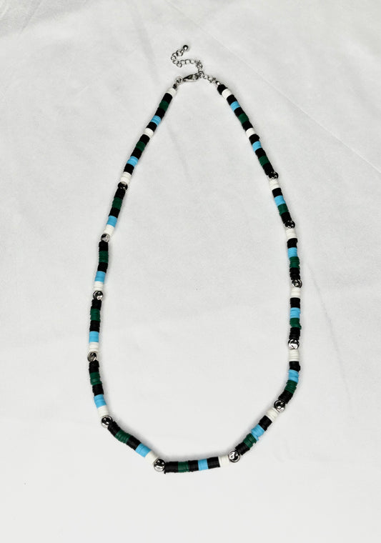 Mens Aeropostale Rubber Spacer Bead Choker Necklace