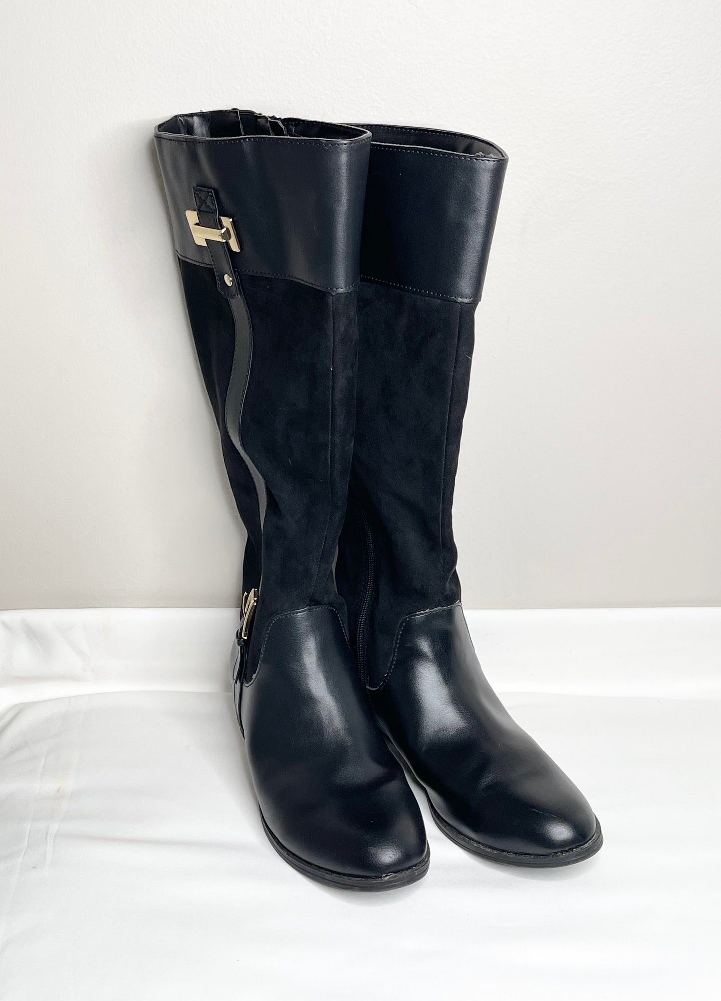 Karen Scott Womens Deliee 2 Zipper Round Toe Tall Riding Boots