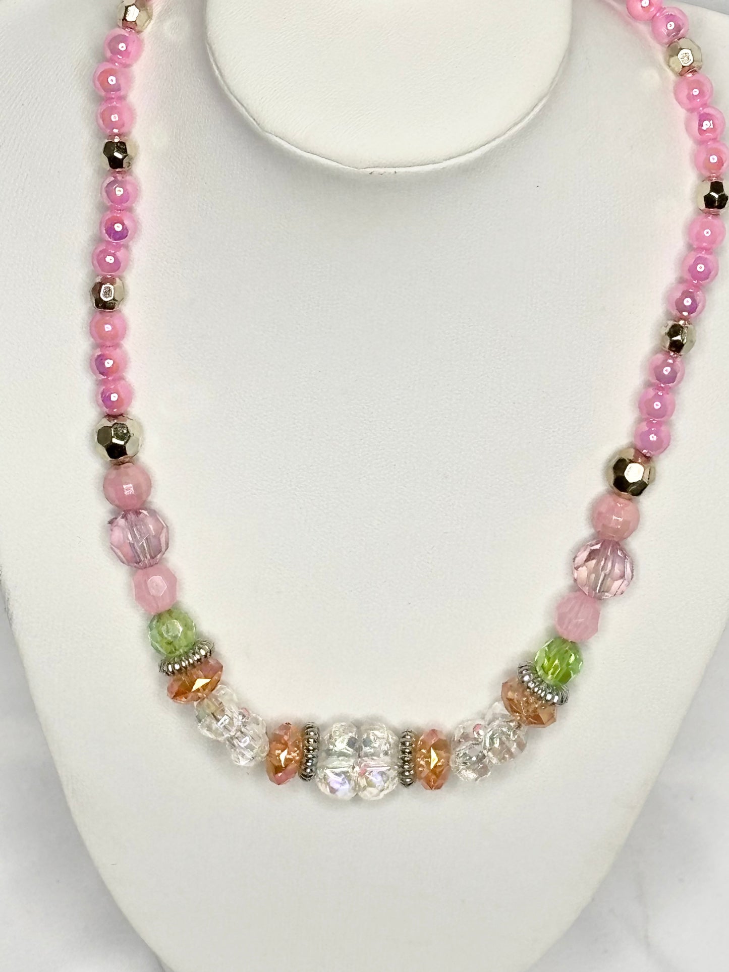 Pink Poppy Girls Beaded Necklace And Bracelet Set