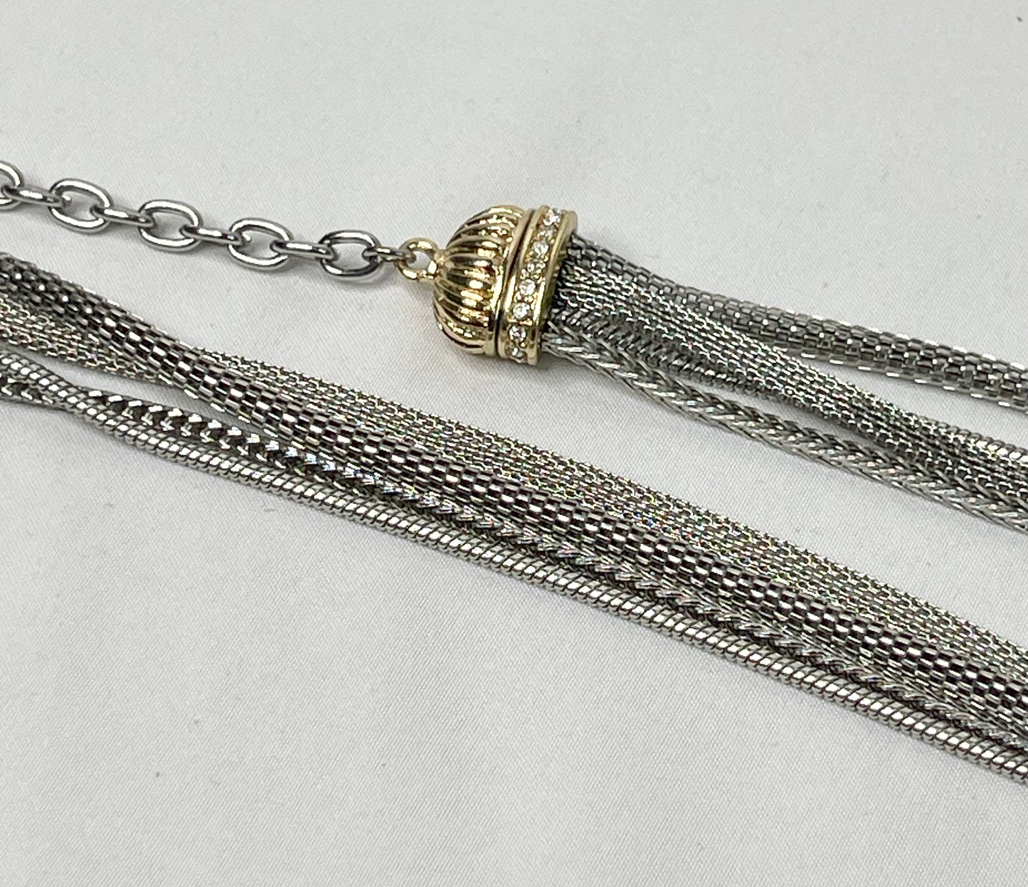 Vintage Alfani Long Mesh Multi Strand Chain Necklace