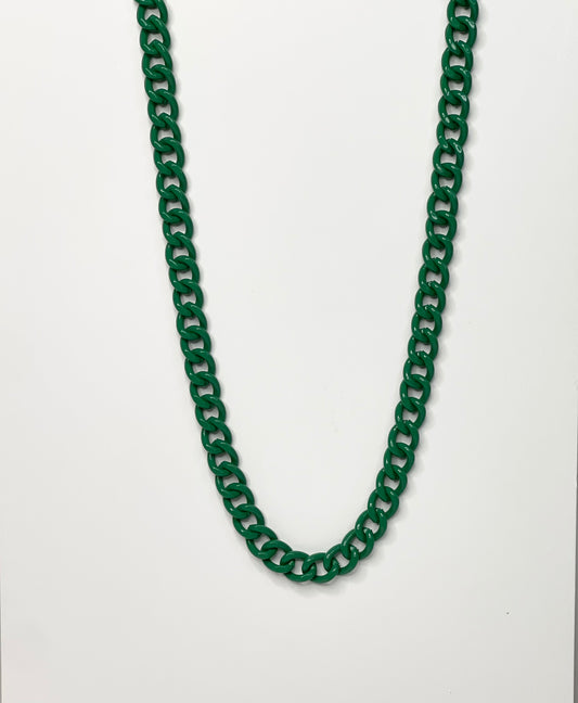 NWT Aeropostale Green Metal Chain Link Necklace