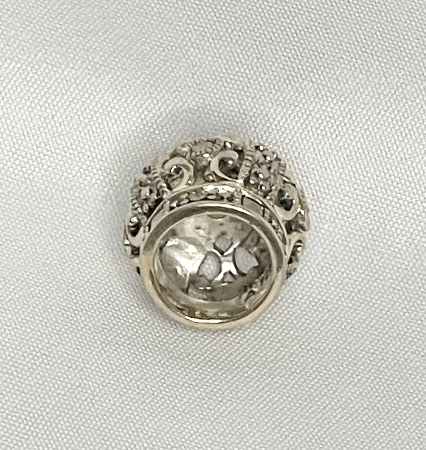 Vintage 925 Sterling Silver with Marcasite Stone 3D Crown Charm